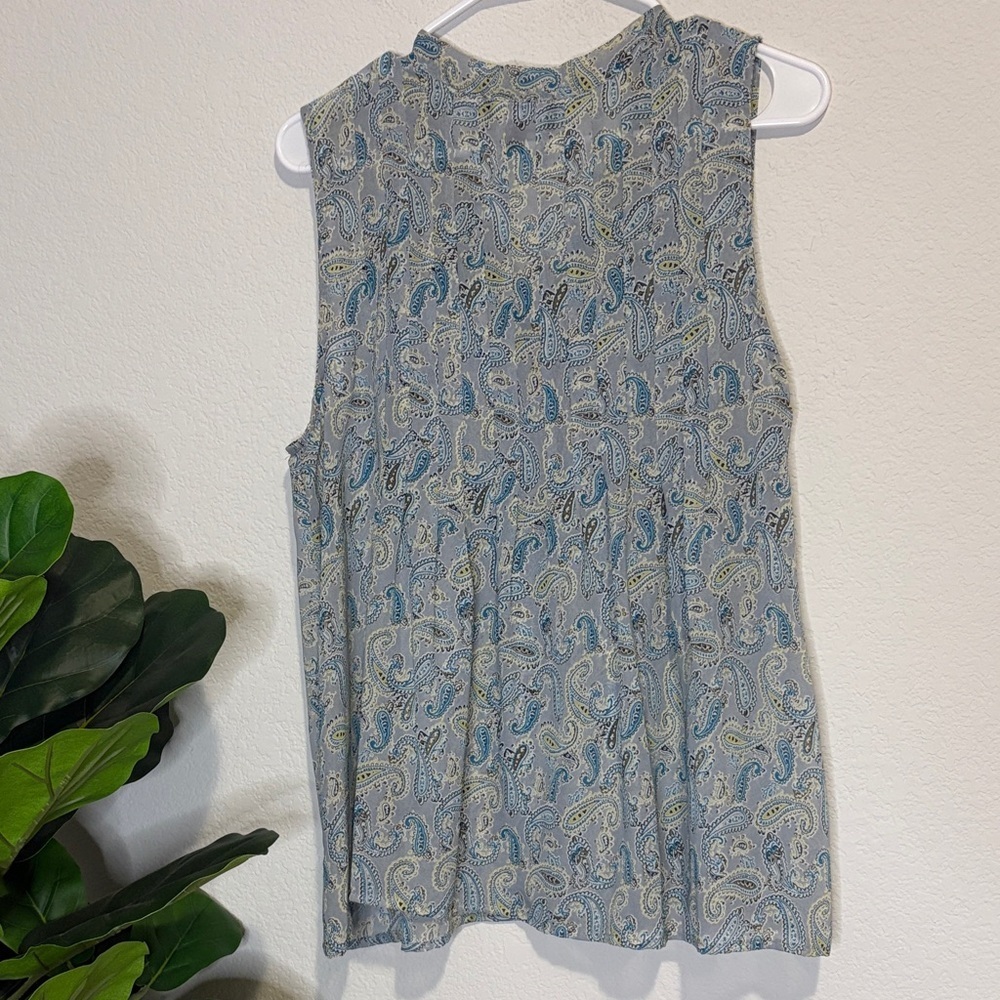 Fenn Wright Manson Paisley Blouse - Blue and Gray sheer Medium - Picture 5 of 6